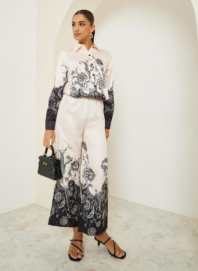 Styli Women Beige Paisley Placement Printed Shirt - Image 1